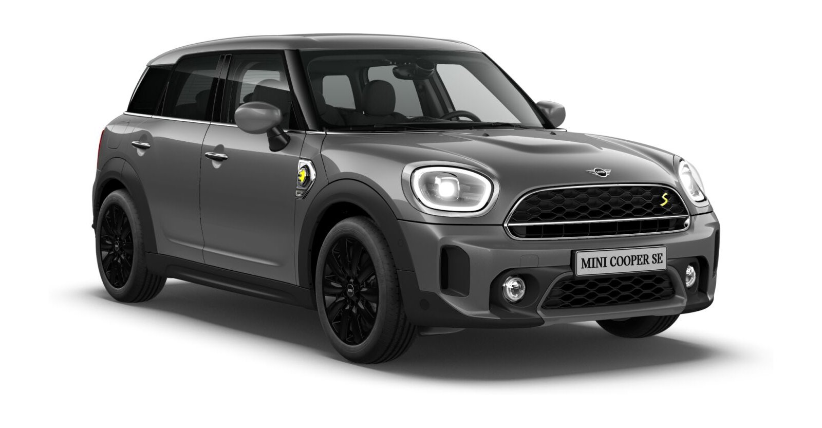 MINI Cooper SE Countryman ALL4 in Grau von vorne MINI Cooper SE Countryman ALL4 in Grau von vorne