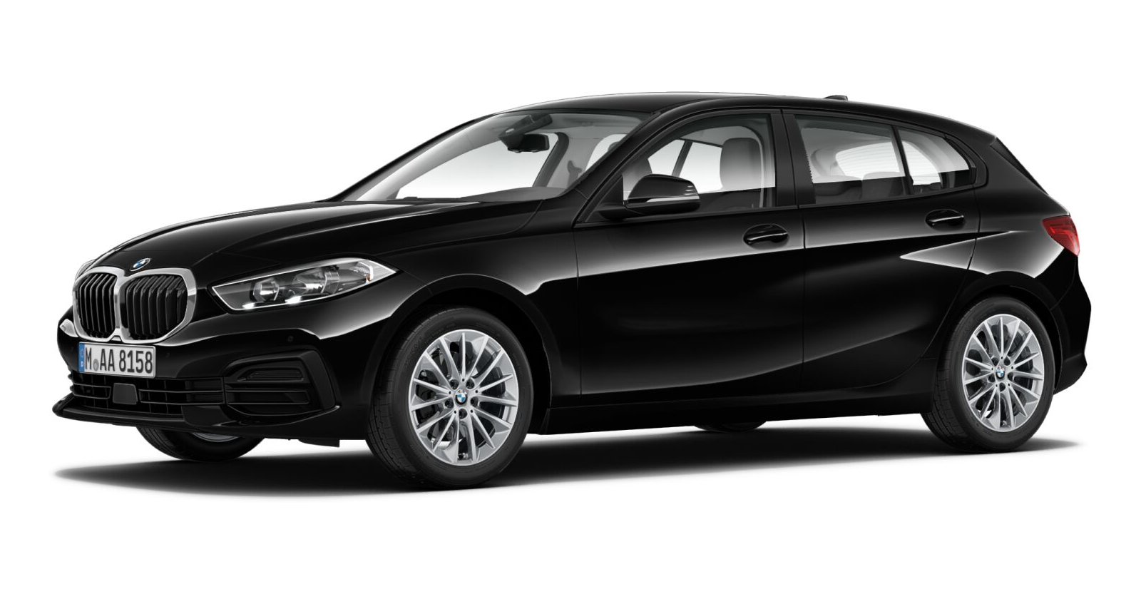 BMW 116d in Schwarz von vorne BMW 116d in Schwarz von vorne
