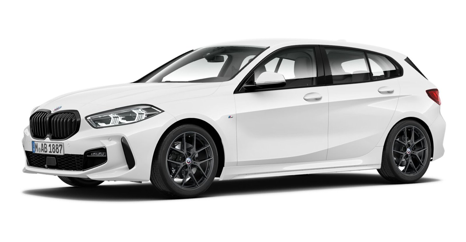 BMW 118i in Weiß von vorne