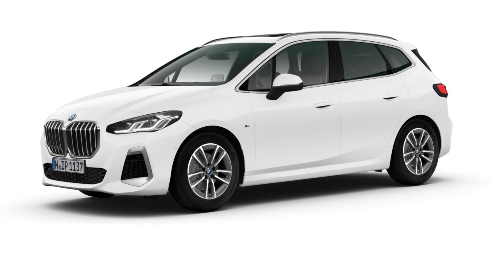 BMW 218d Active Tourer in Weiß von vorne BMW 218d Active Tourer in Weiß von vorne