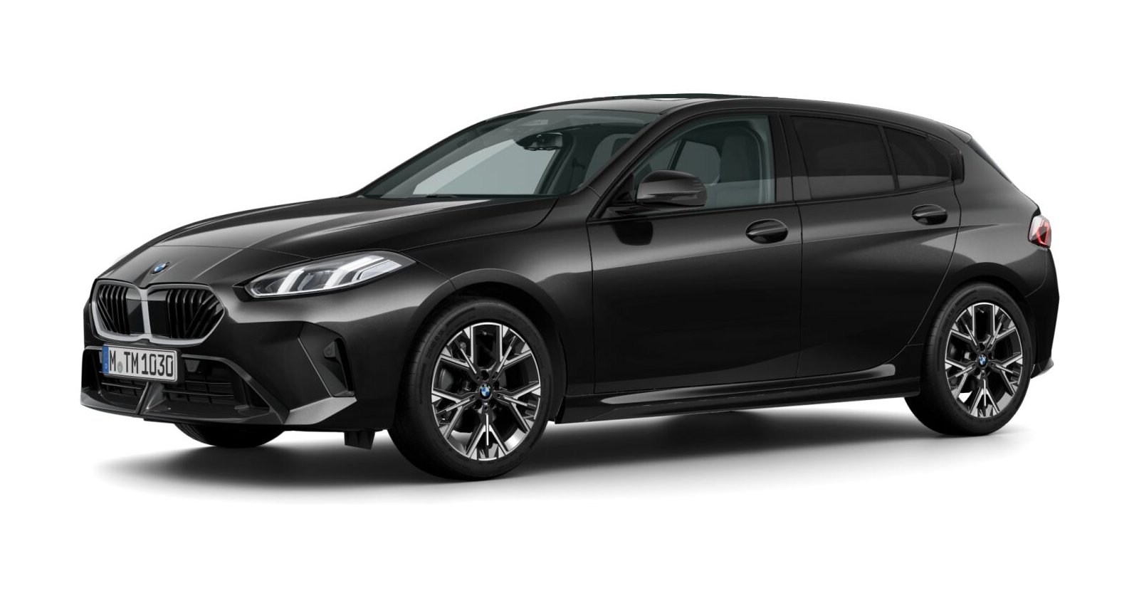 BMW 120 in Schwarz von vorne