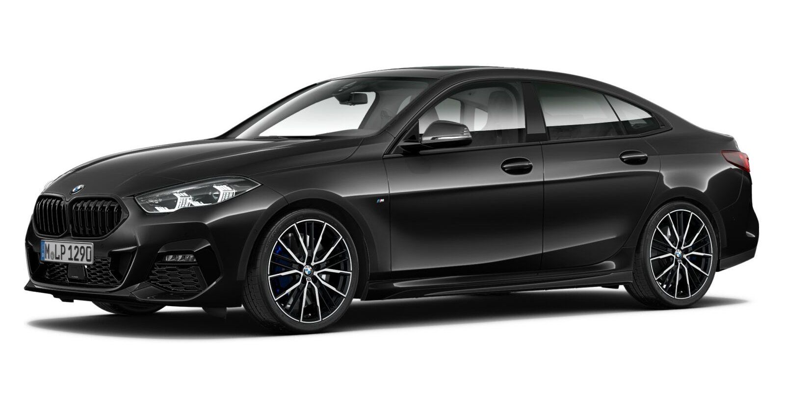 BMW 218i Gran Coupé in Schwarz von vorne