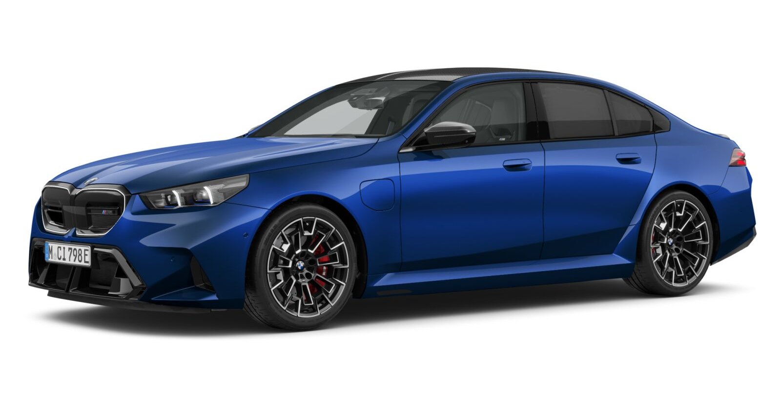 BMW M5 Limousine in Blau von vorne