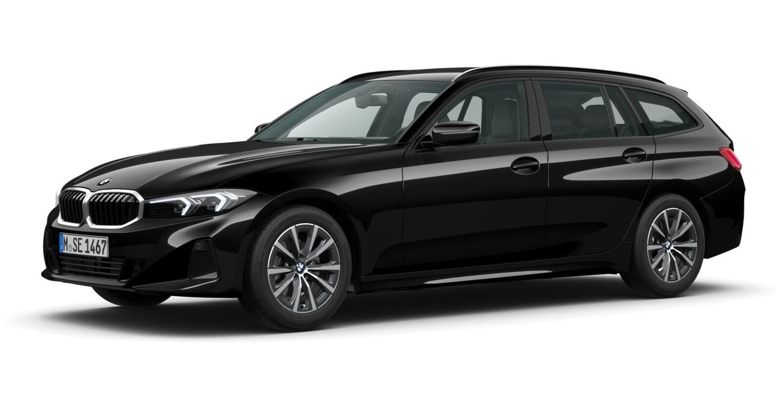 BMW 318i Touring in Schwarz von vorne