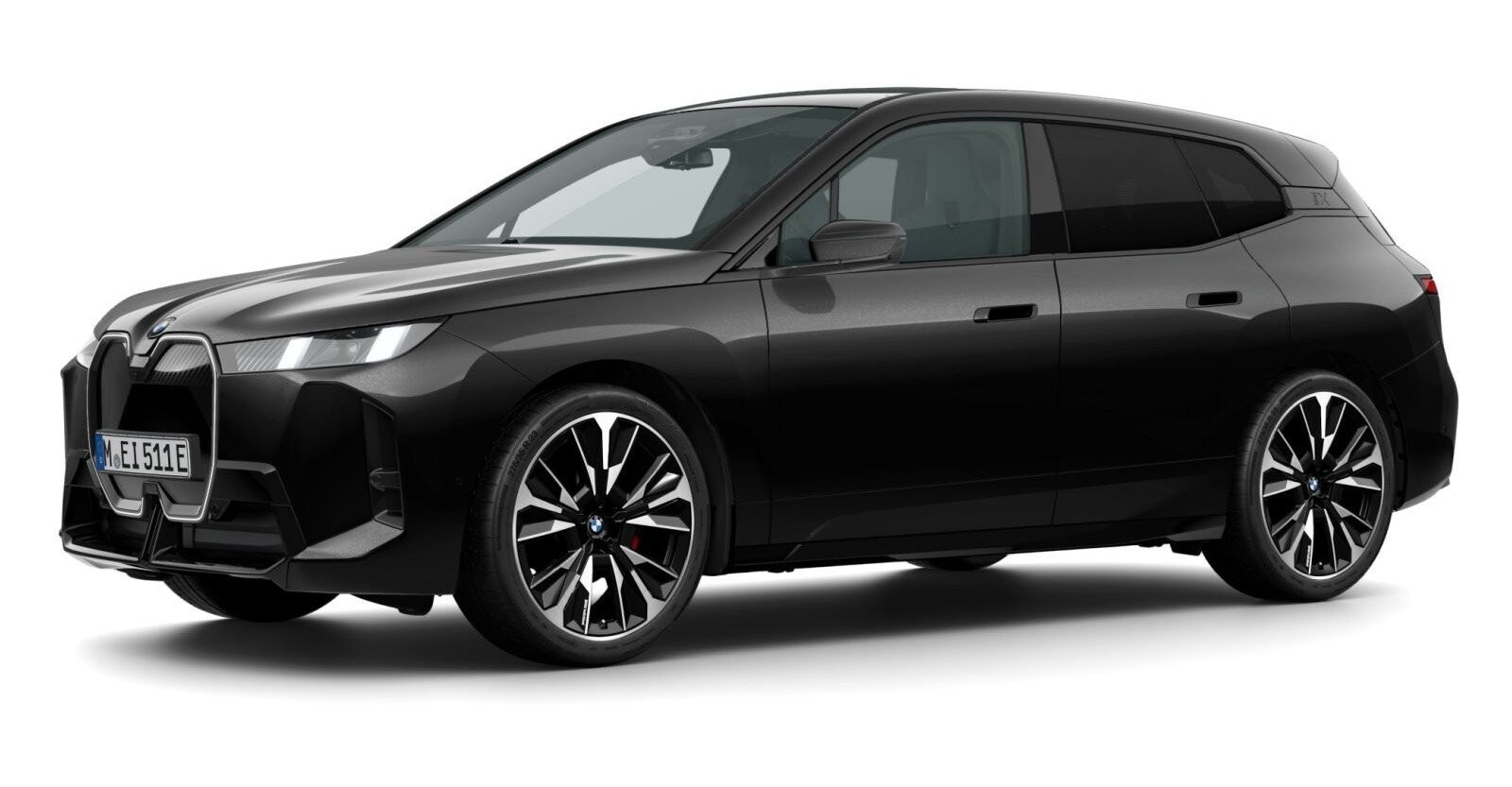 BMW iX xDrive45 in Schwarz von vorne BMW iX xDrive45 in Schwarz von vorne