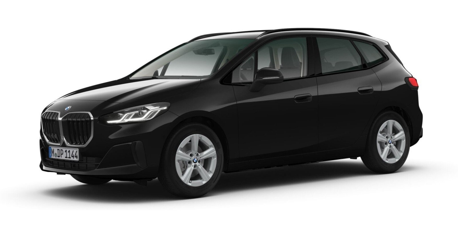 BMW 218i Active Tourer in Schwarz von vorne BMW 218i Active Tourer in Schwarz von vorne