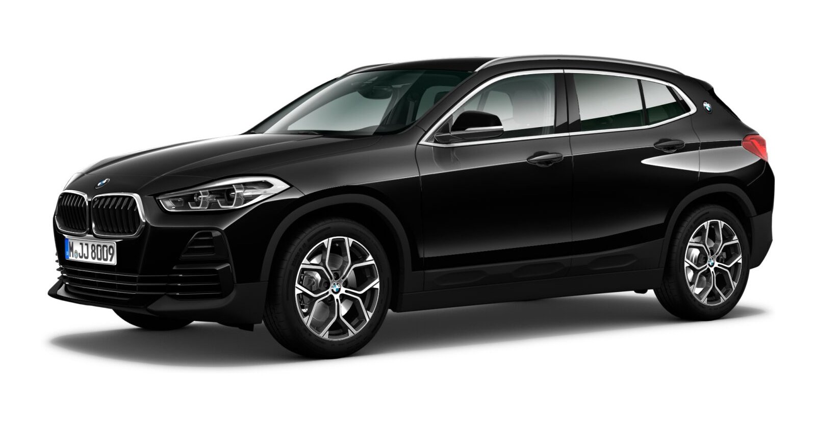 BMW X2 xDrive20i in Schwarz von vorne BMW X2 xDrive20i in Schwarz von vorne