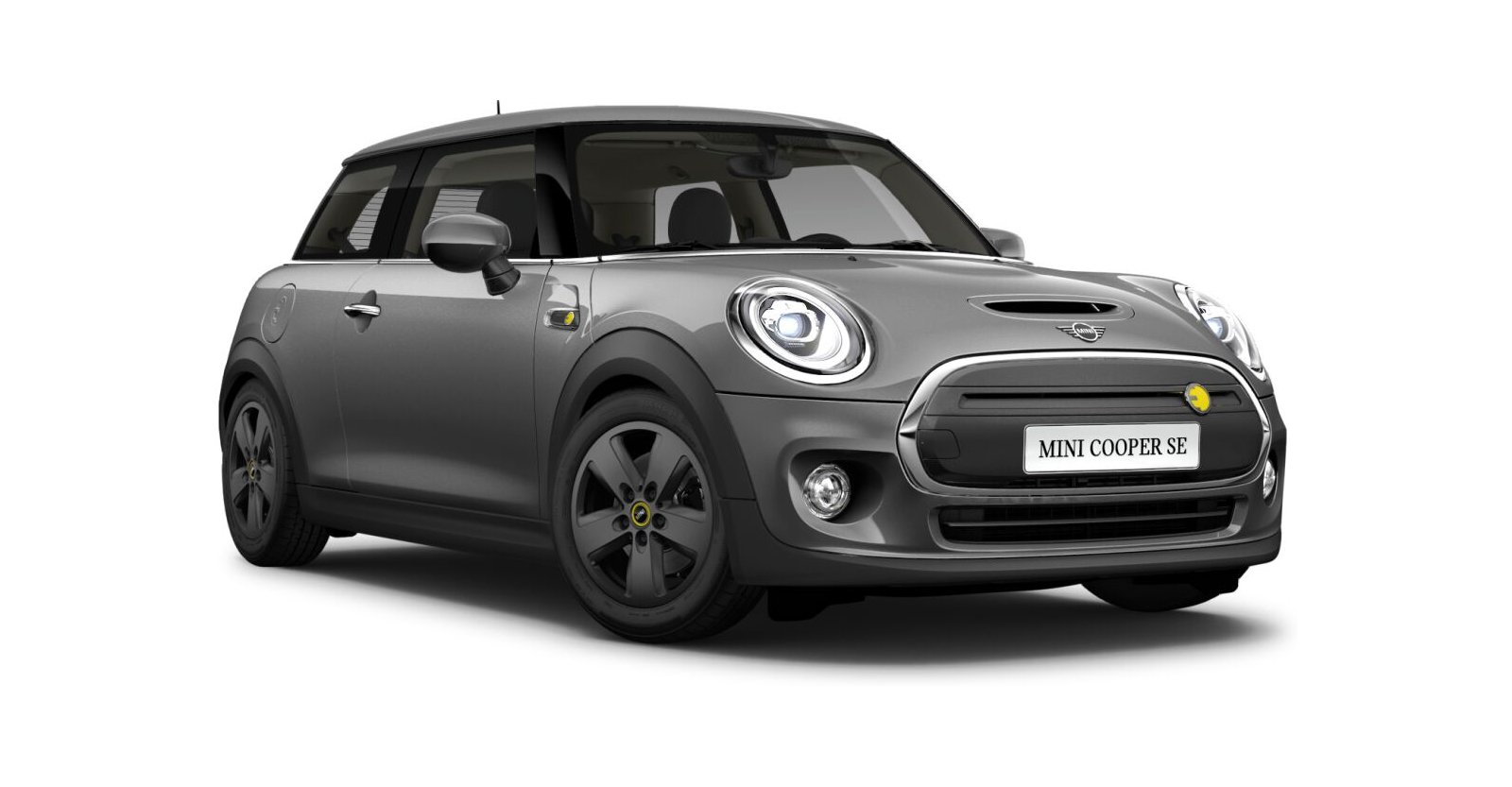 MINI Cooper SE in Grau von vorne