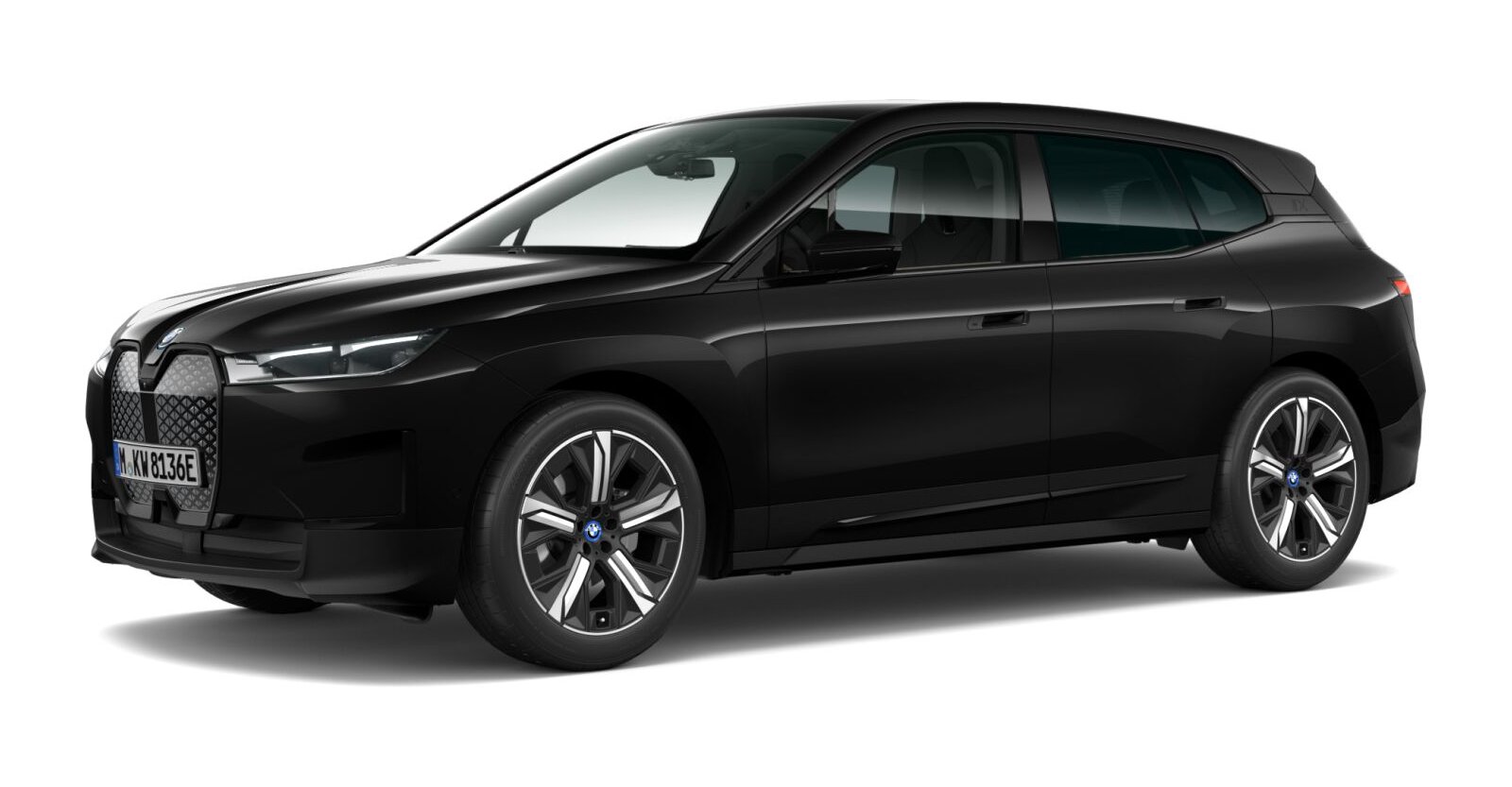 BMW iX xDrive40 in Schwarz von vorne