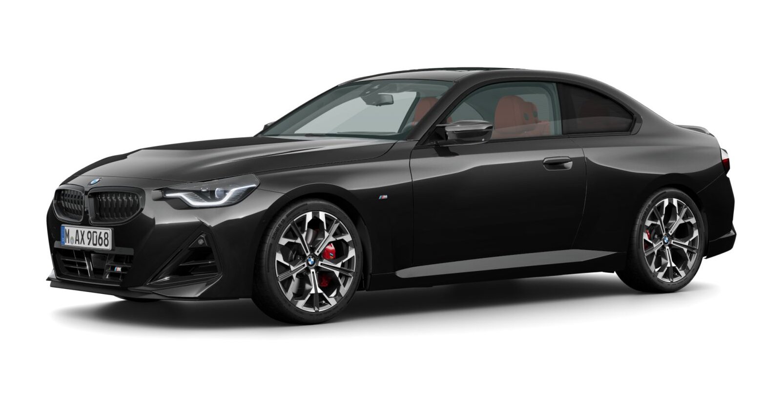 BMW M240i xDrive Coupé in Schwarz von vorne BMW M240i xDrive Coupé in Schwarz von vorne