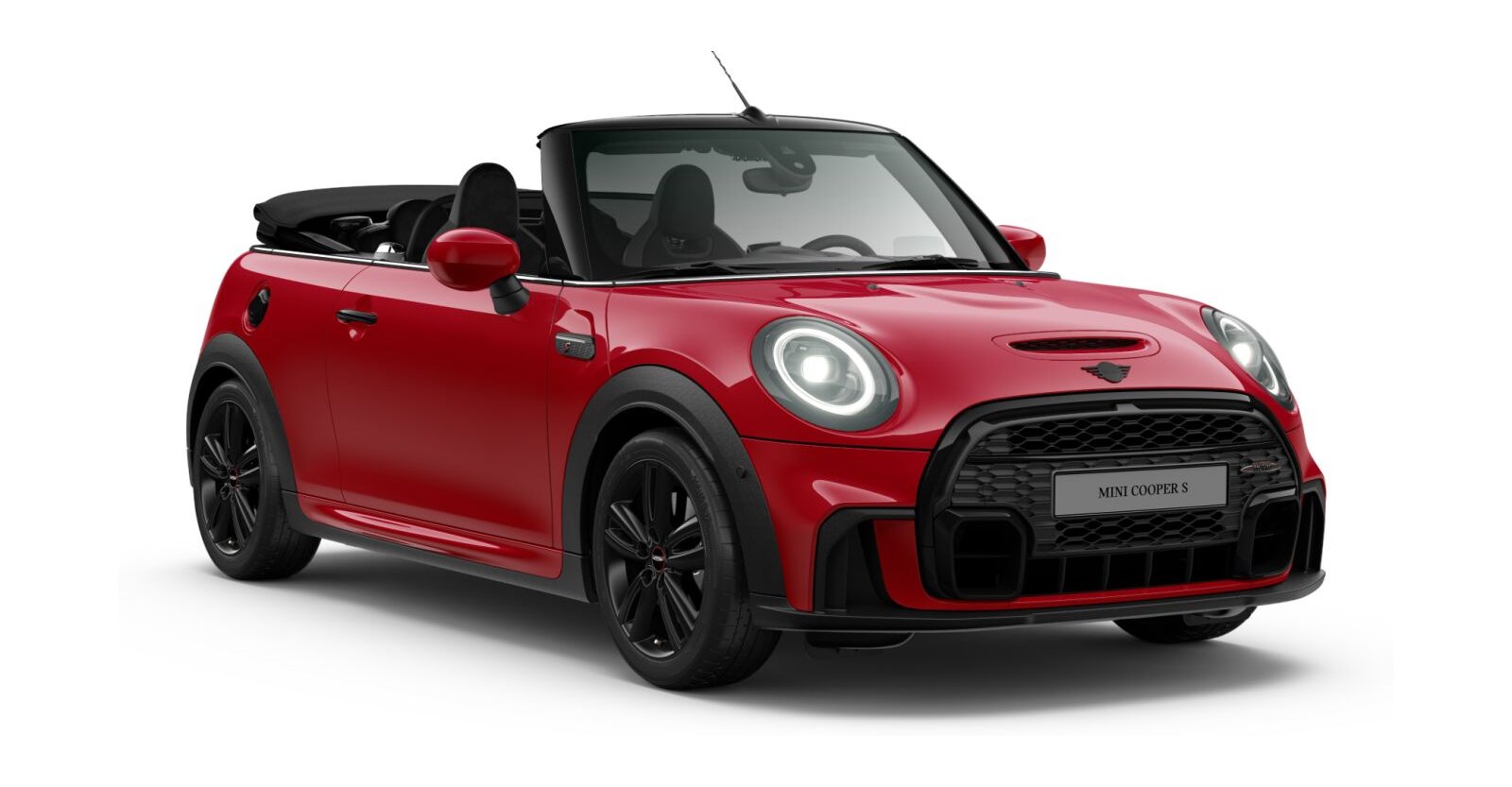 MINI Cooper S Cabrio in Rot von vorne MINI Cooper S Cabrio in Rot von vorne