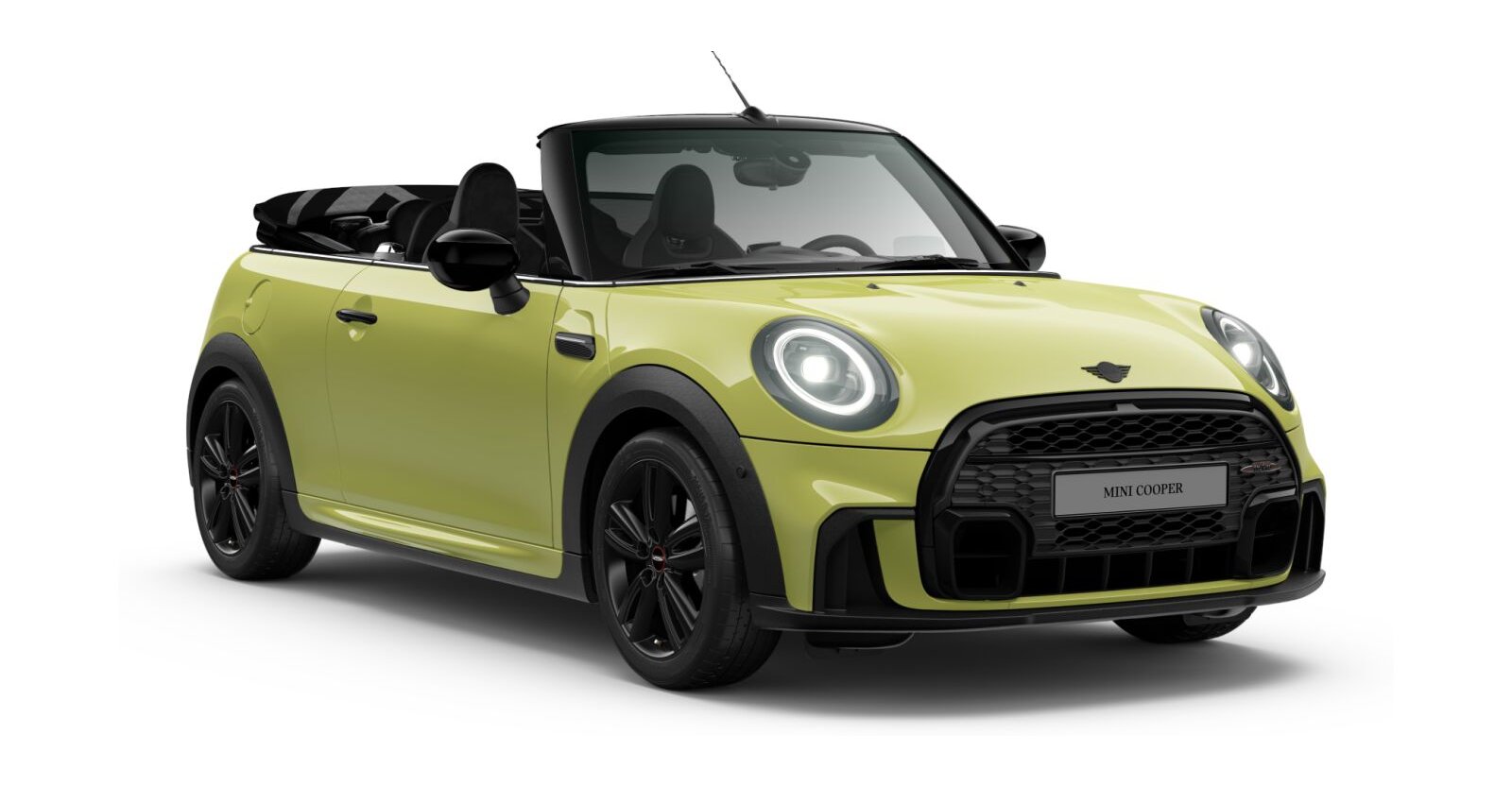 MINI Cooper Cabrio in Gelb von vorne MINI Cooper Cabrio in Gelb von vorne