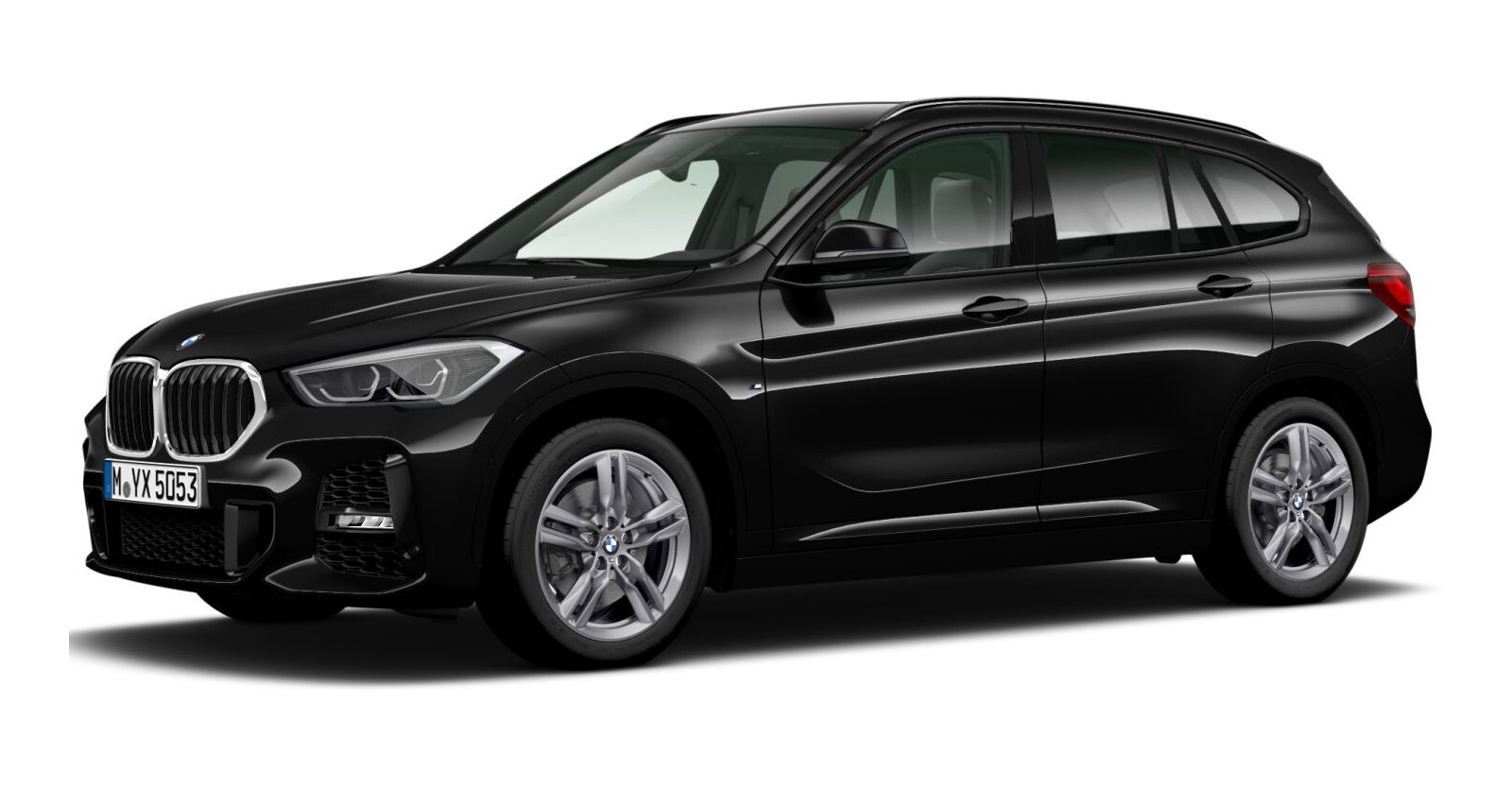 BMW X1 xDrive20i in Schwarz von vorne BMW X1 xDrive20i in Schwarz von vorne