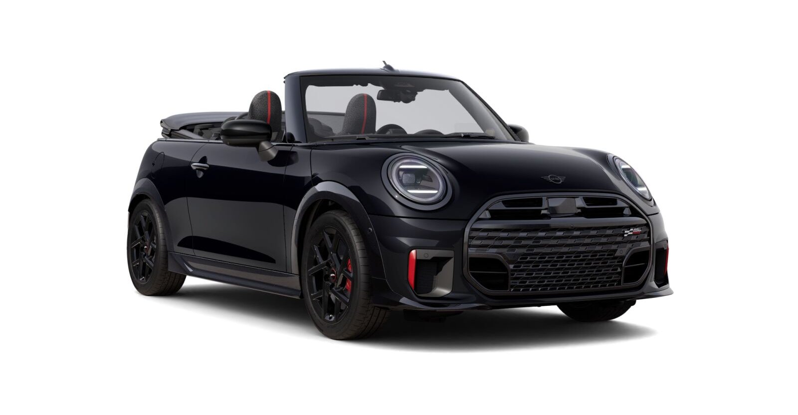 MINI John Cooper Works Cabrio in Schwarz von vorne