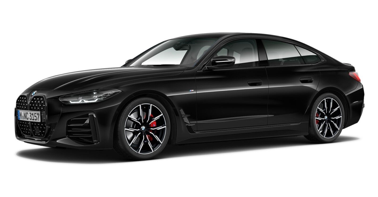 BMW 420d xDrive Gran Coupé in Schwarz von vorne