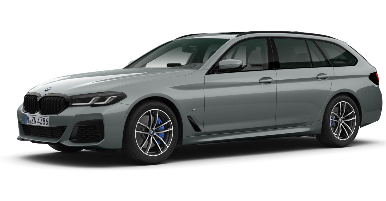 BMW 540d xDrive Touring in Grau von vorne