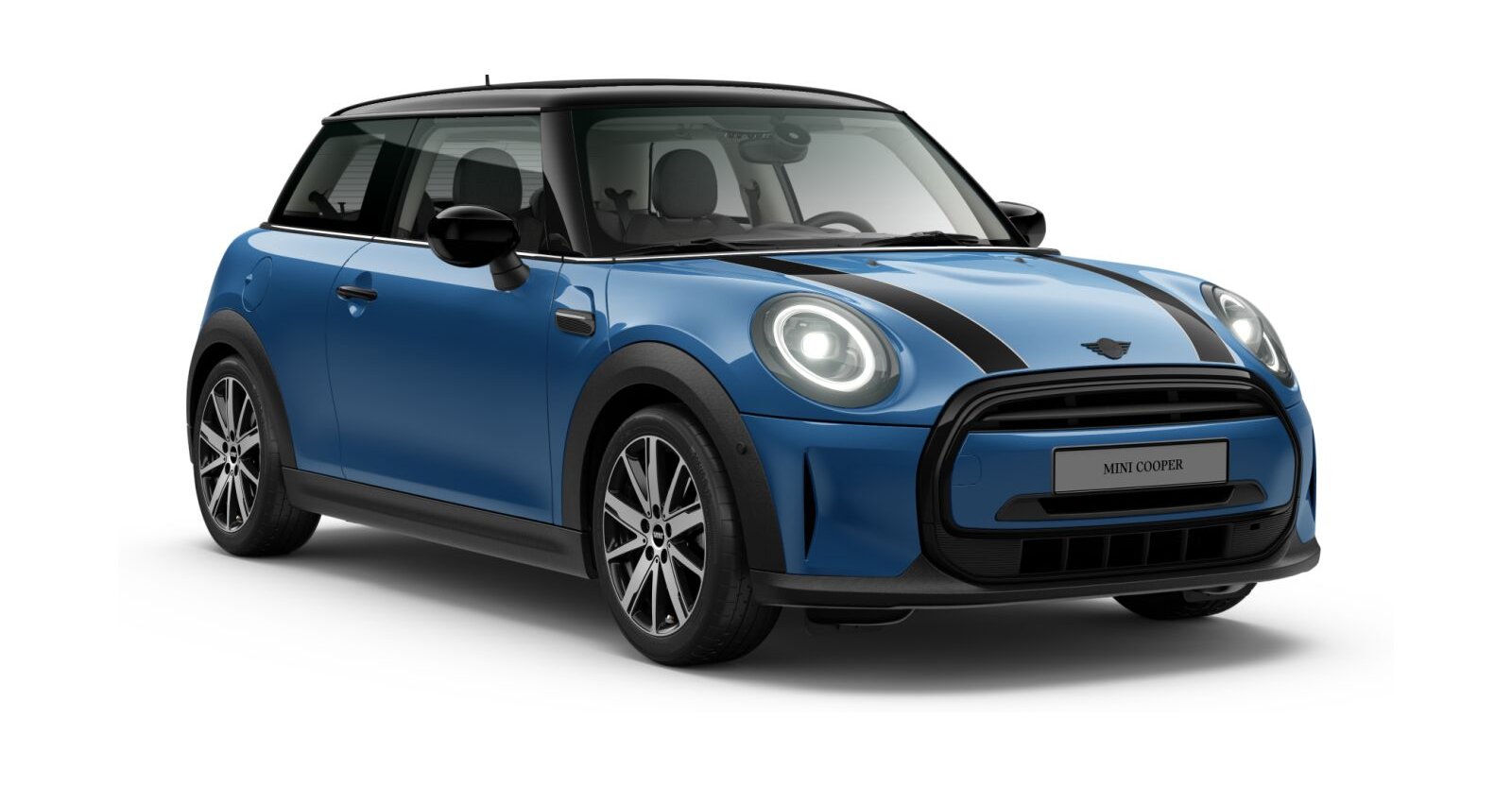 MINI Cooper 3-Türer in Blau von vorne MINI Cooper 3-Türer in Blau von vorne
