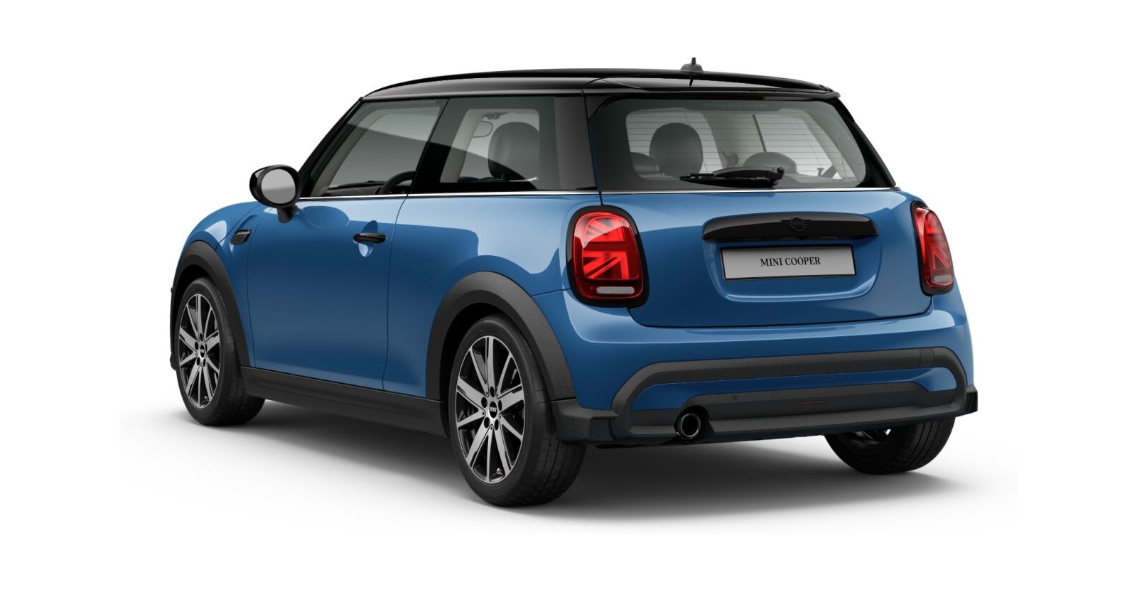 MINI MINI 3-Türer in Blau von hinten