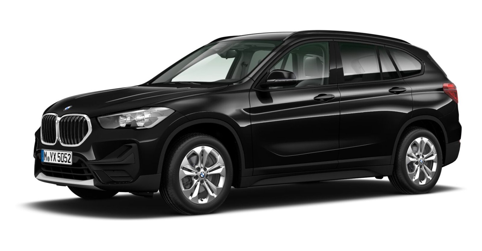 BMW X1 sDrive18d in Schwarz von vorne BMW X1 sDrive18d in Schwarz von vorne