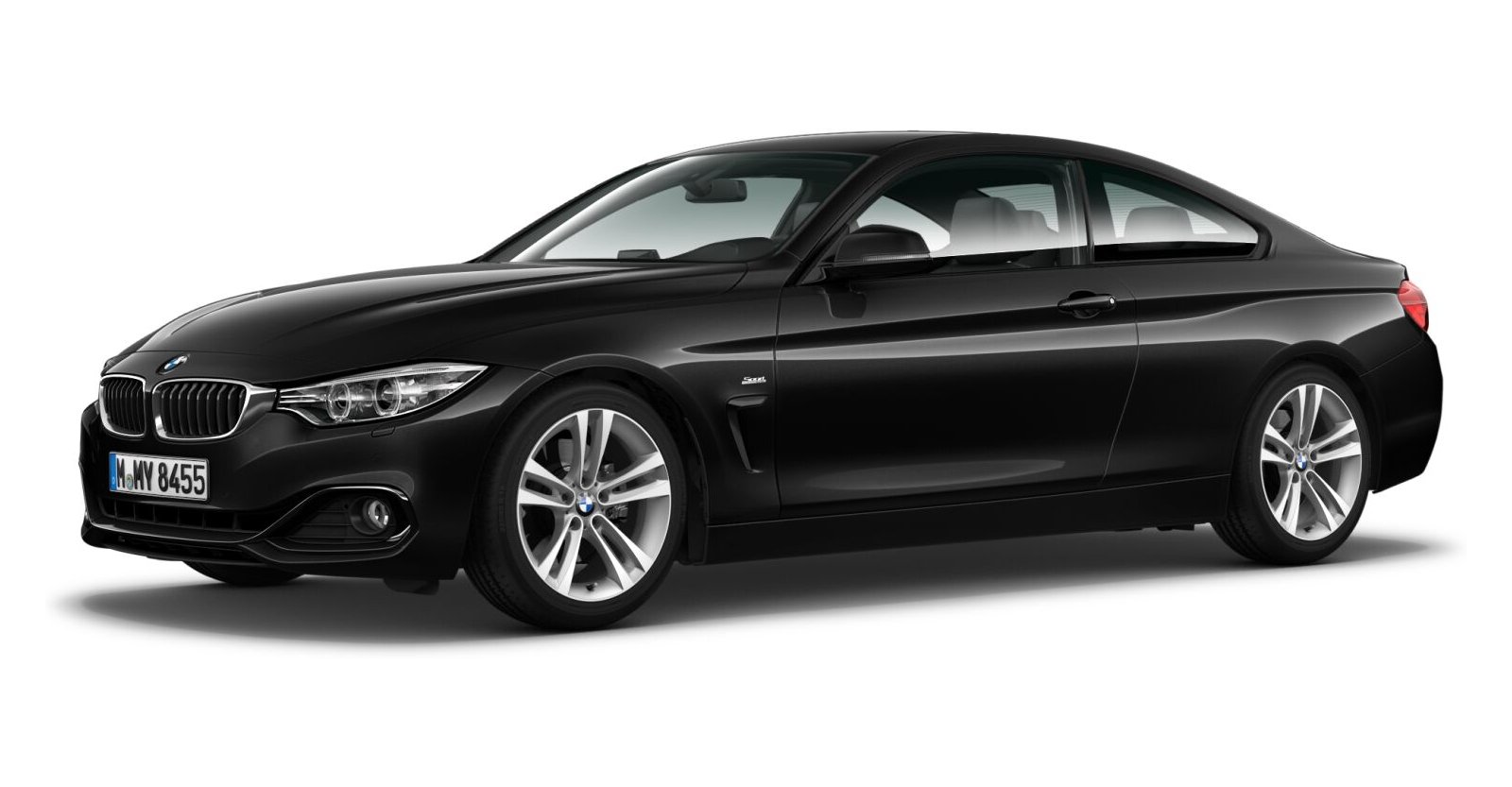 BMW 428i Coupé in Schwarz von vorne BMW 428i Coupé in Schwarz von vorne