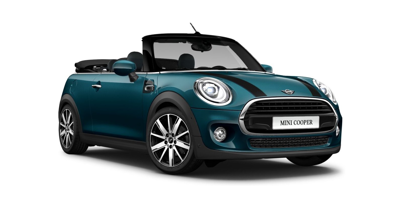 MINI Cooper Cabrio in Blau von vorne