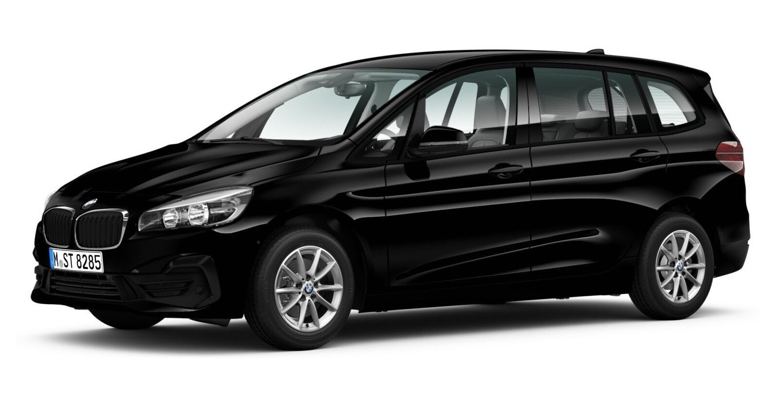 BMW 216d Gran Tourer in Schwarz von vorne BMW 216d Gran Tourer in Schwarz von vorne