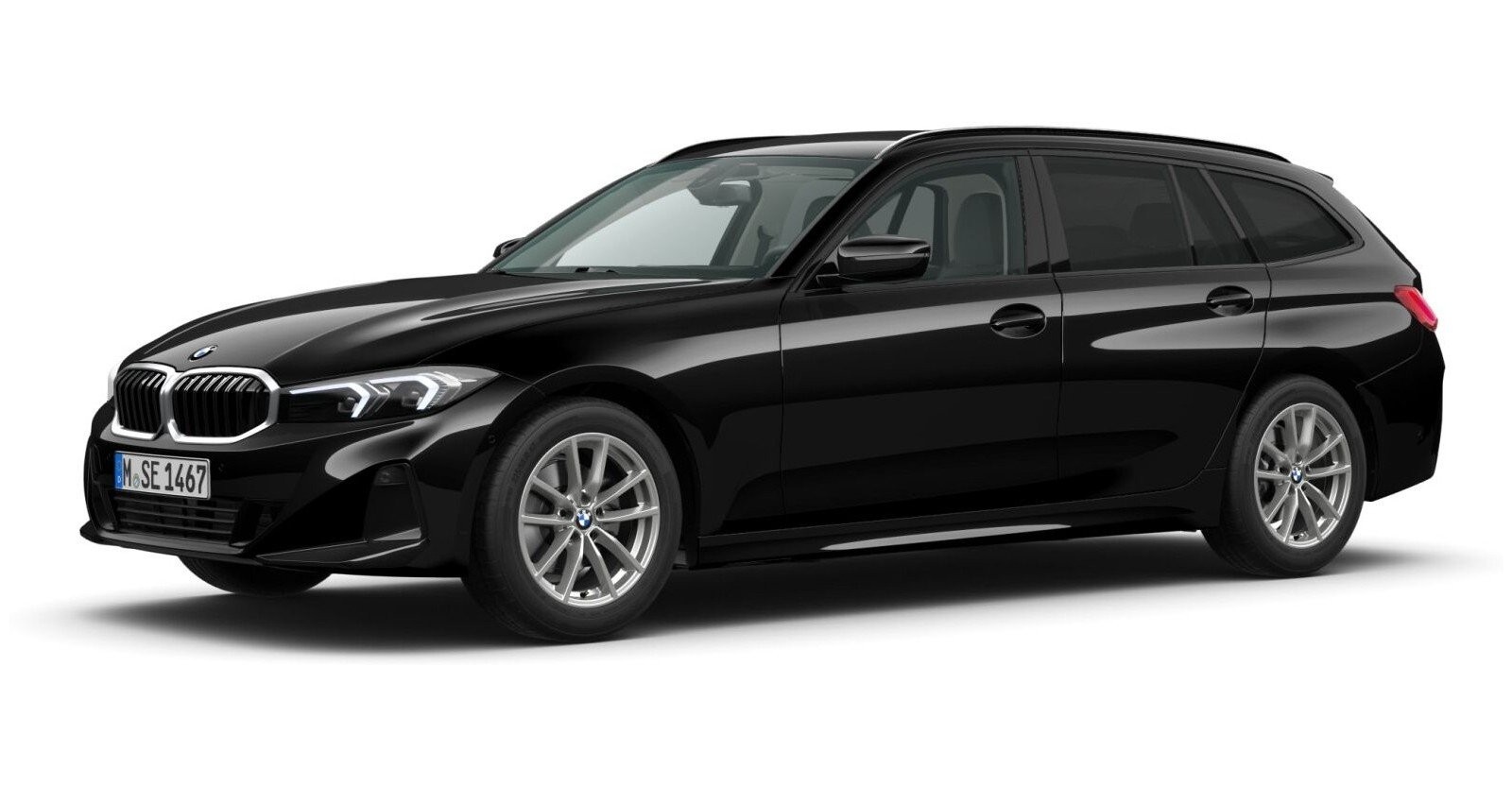 BMW 318i Touring in Schwarz von vorne