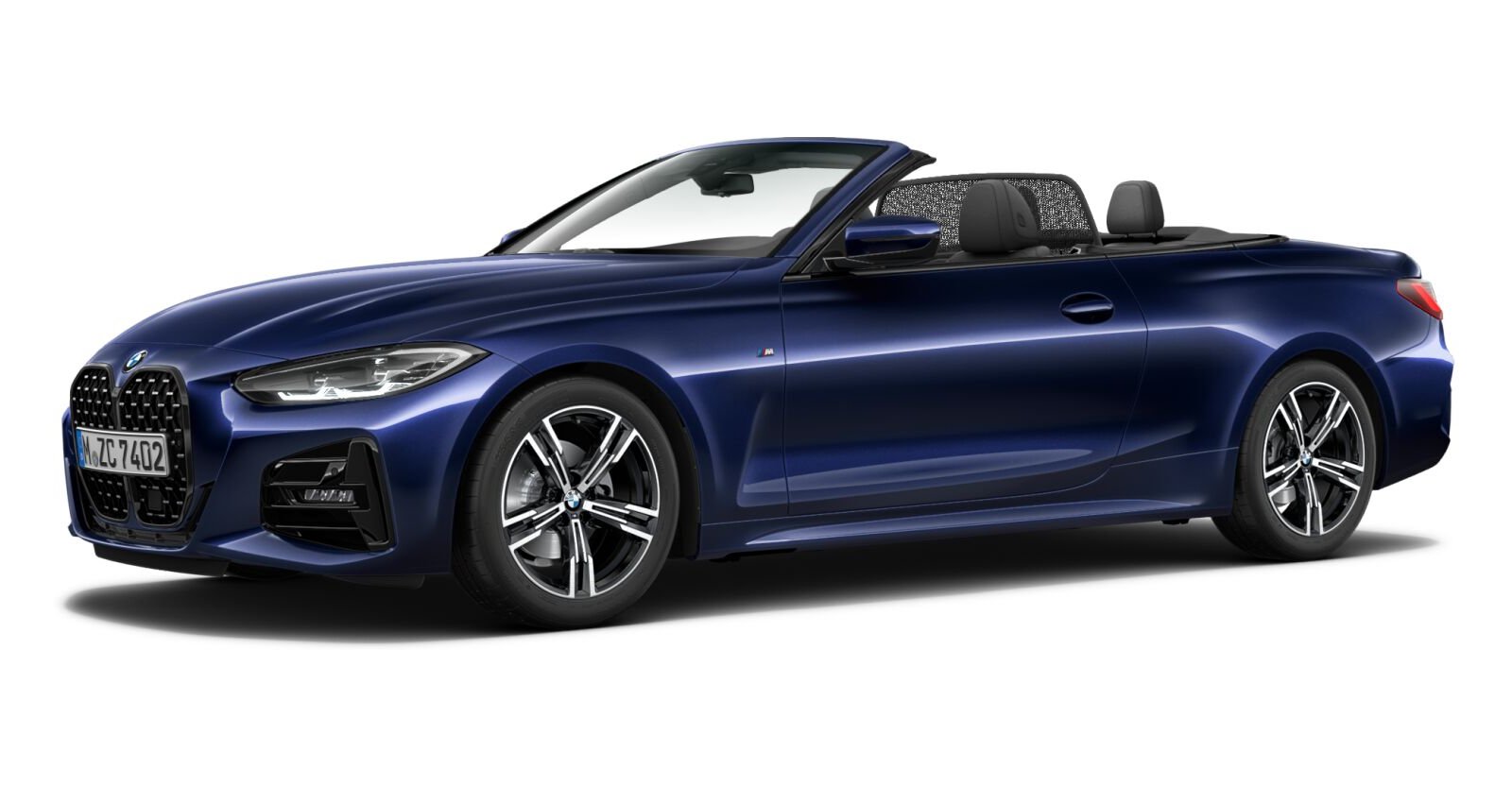 BMW 420i Cabrio in Blau von vorne BMW 420i Cabrio in Blau von vorne