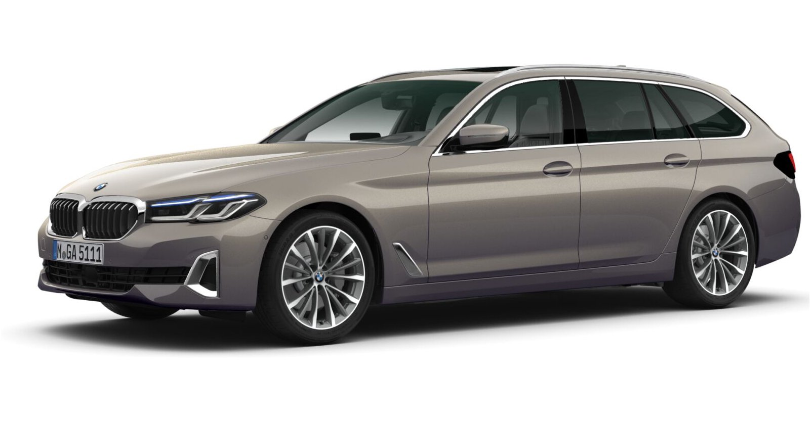 BMW 530d xDrive Touring in Grau von vorne