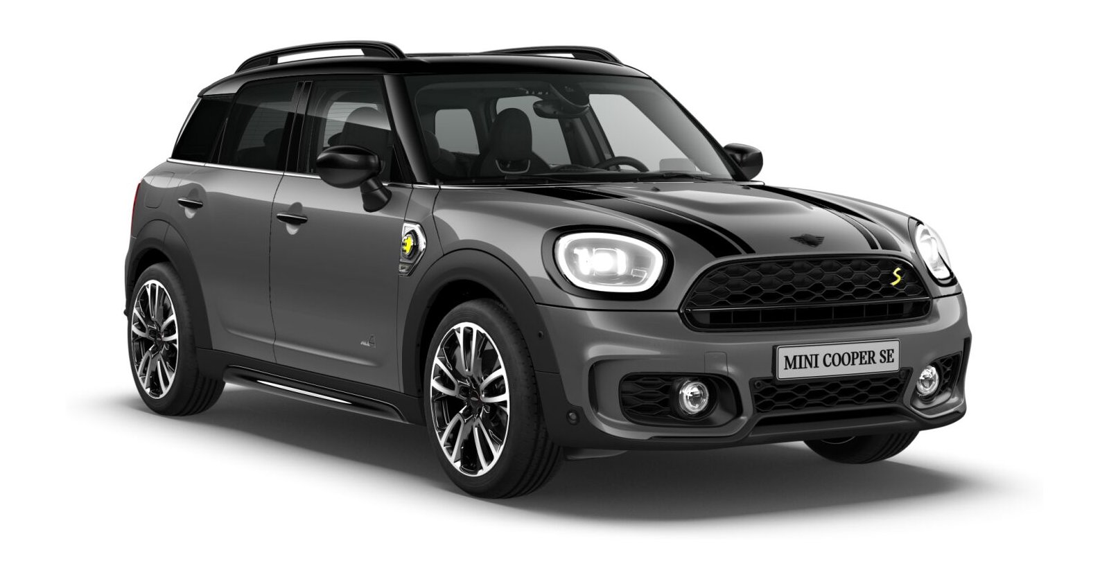 MINI Cooper SE Countryman ALL4 in Grau von vorne MINI Cooper SE Countryman ALL4 in Grau von vorne