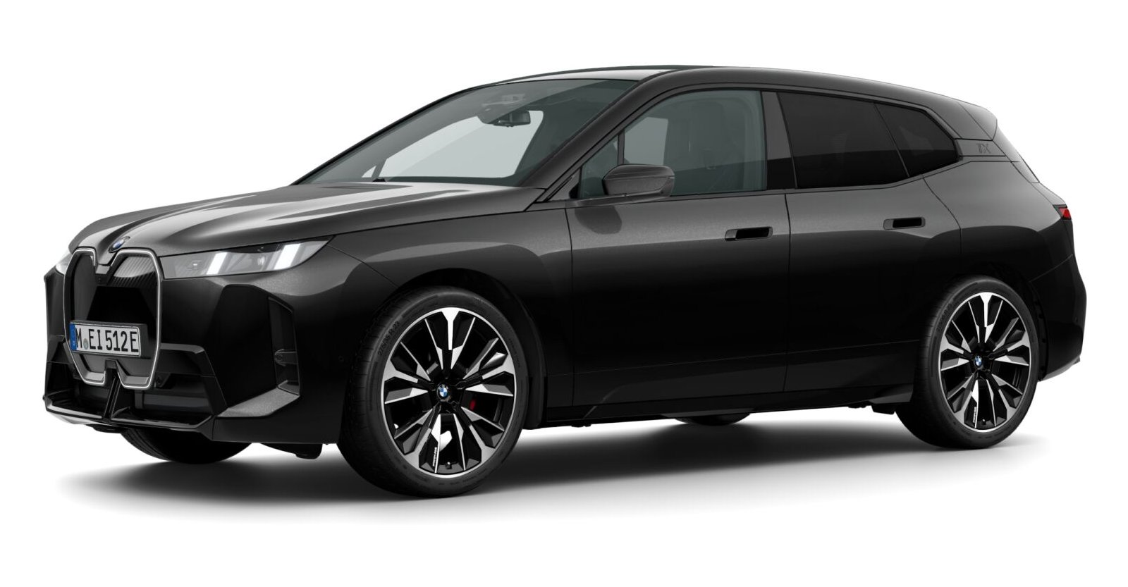 BMW iX xDrive60 in Schwarz von vorne BMW iX xDrive60 in Schwarz von vorne