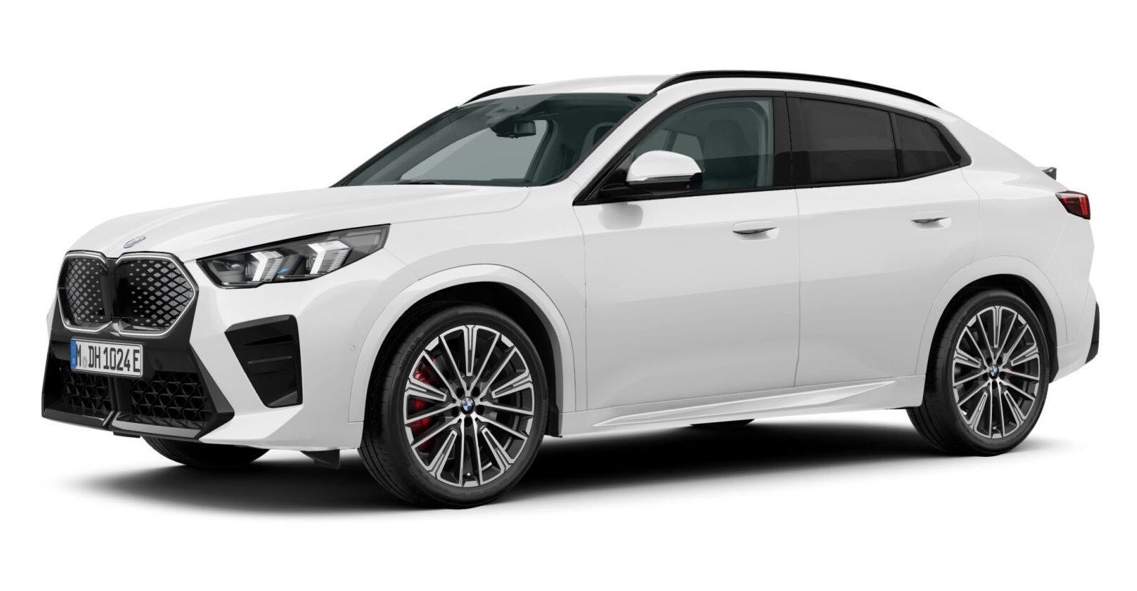 BMW iX2 xDrive30 in Weiß von vorne