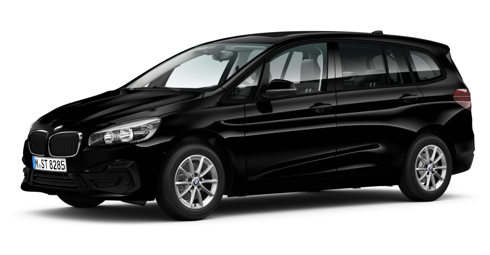 BMW 216d Gran Tourer in Schwarz von vorne BMW 216d Gran Tourer in Schwarz von vorne