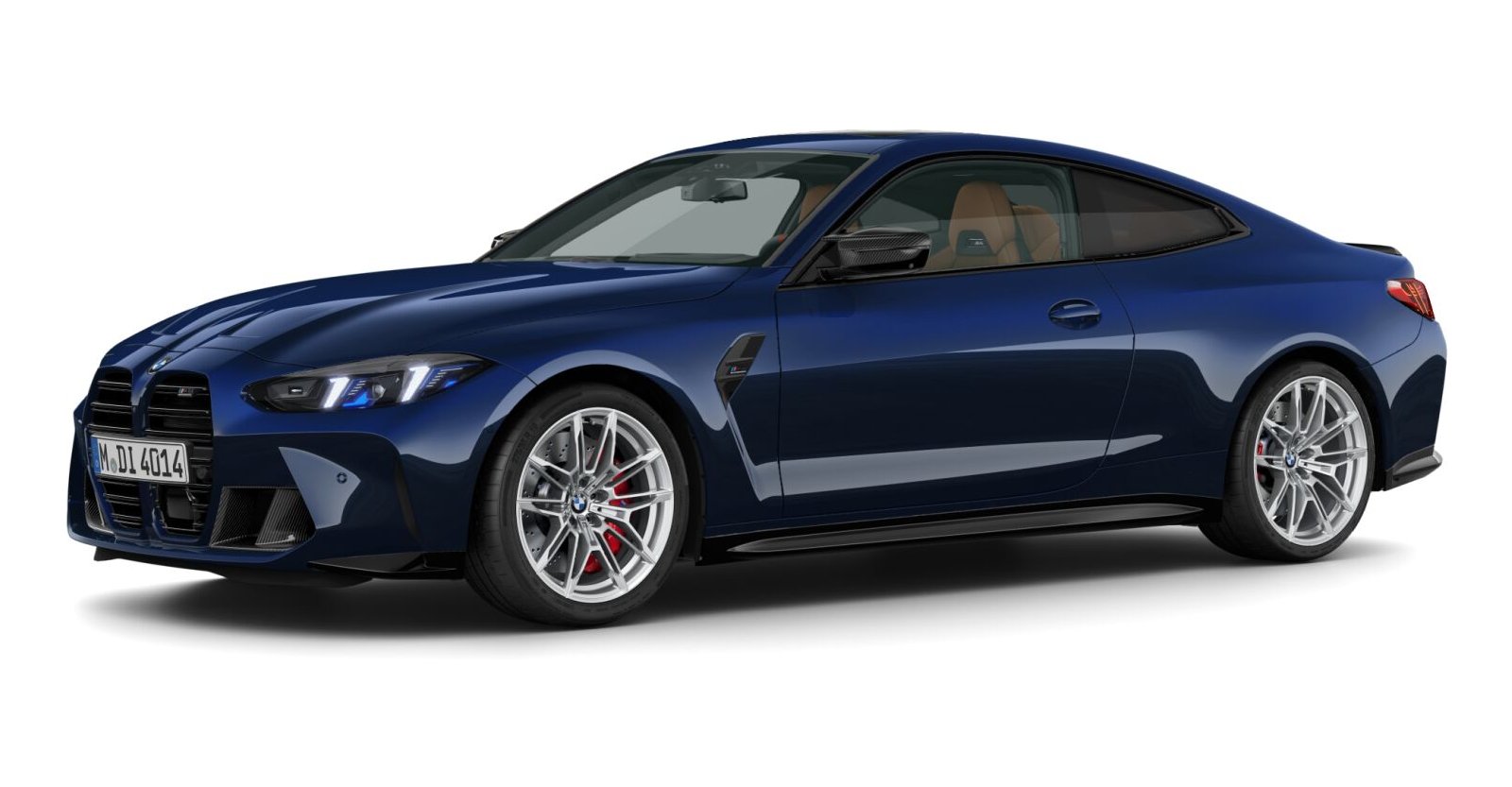 BMW M4 Competition Coupé mit M xDrive in Blau von vorne BMW M4 Competition Coupé mit M xDrive in Blau von vorne