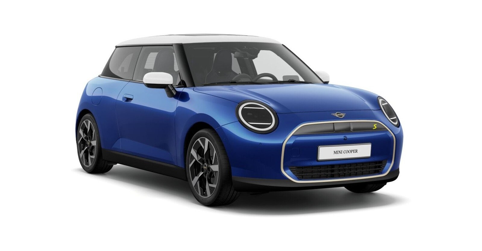 MINI Cooper SE in Blau von vorne MINI Cooper SE in Blau von vorne