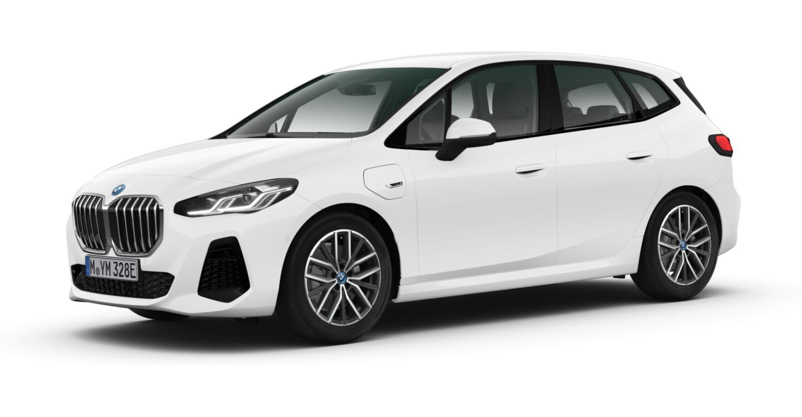 BMW 225e xDrive Active Tourer in Weiß von vorne