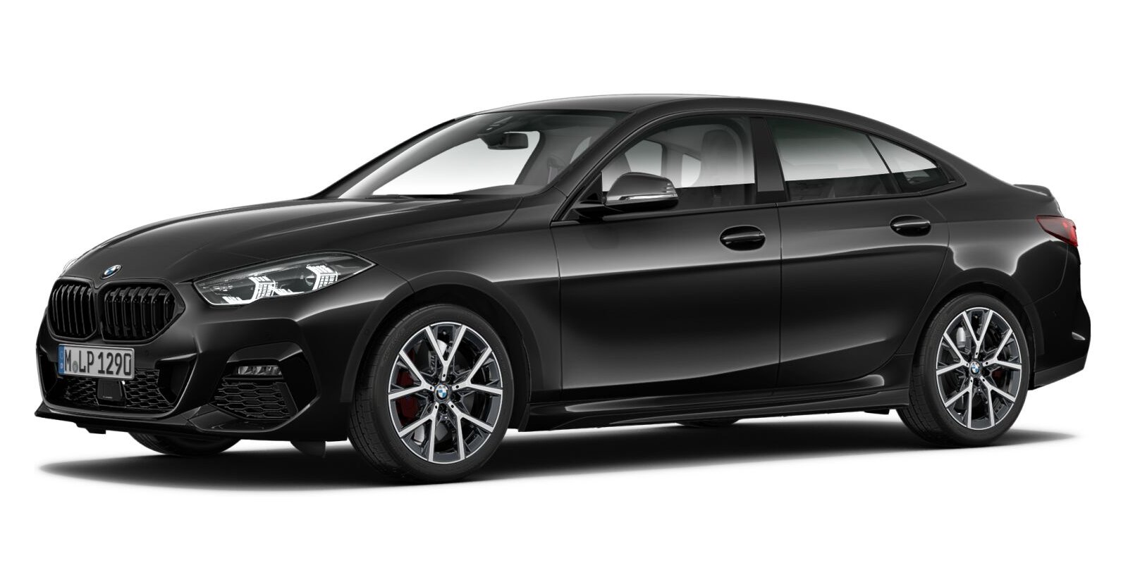 BMW 220i xDrive Gran Coupé in Schwarz von vorne BMW 220i xDrive Gran Coupé in Schwarz von vorne