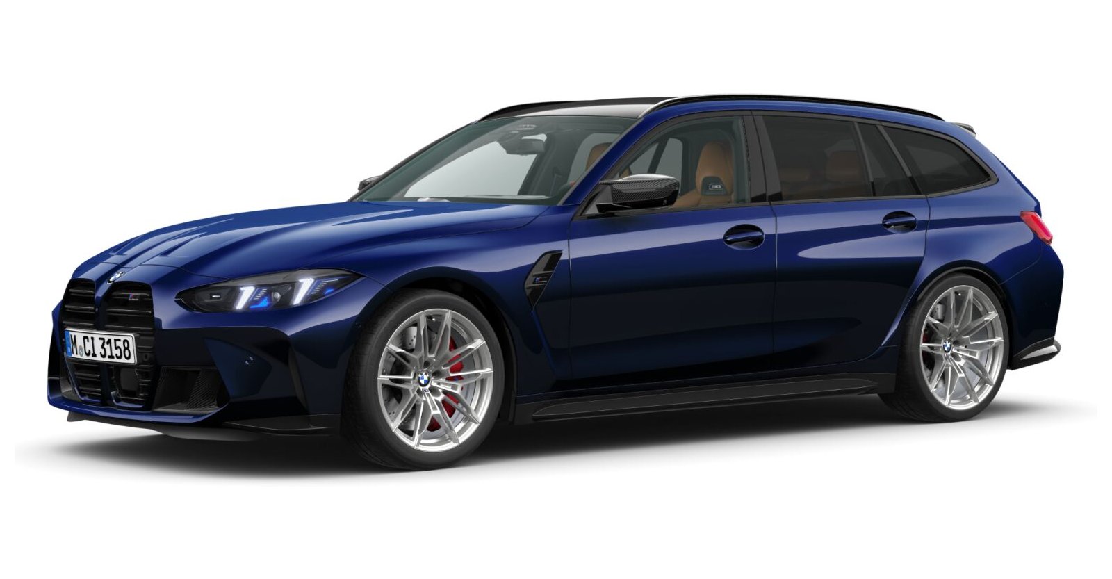 BMW M3 Competition Touring mit M xDrive in Blau von vorne
