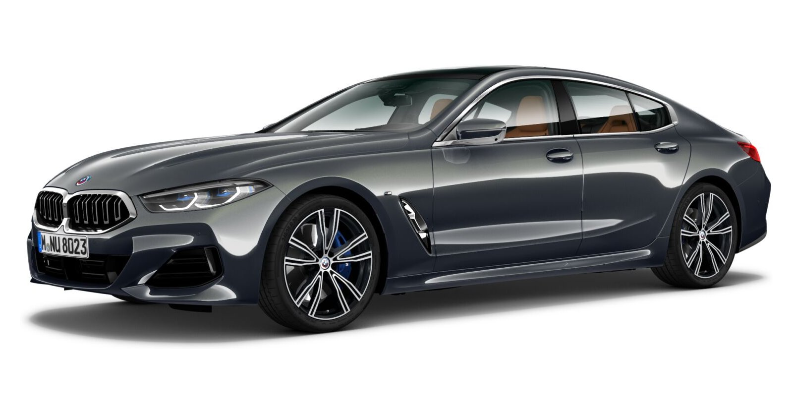 BMW 840d xDrive Gran Coupé in Grau von vorne BMW 840d xDrive Gran Coupé in Grau von vorne