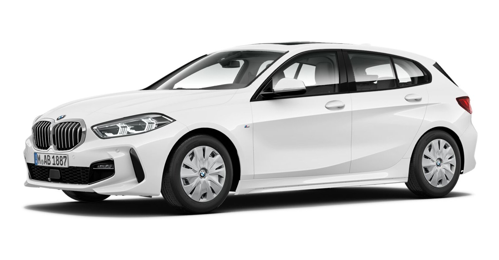 BMW 118i in Weiß von vorne BMW 118i in Weiß von vorne
