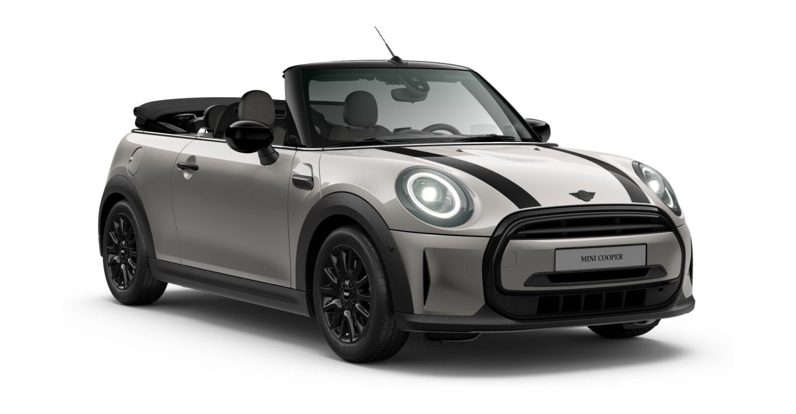 MINI Cooper Cabrio in Silber von vorne MINI Cooper Cabrio in Silber von vorne