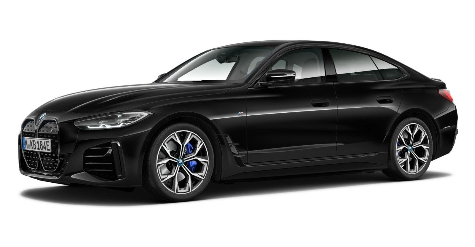 BMW i4 eDrive35 Gran Coupé in Schwarz von vorne BMW i4 eDrive35 Gran Coupé in Schwarz von vorne