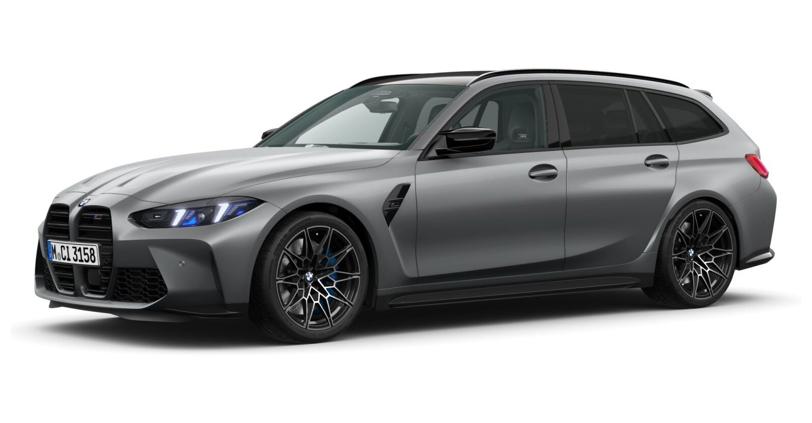 BMW M3 Competition Touring mit M xDrive in Grau von vorne