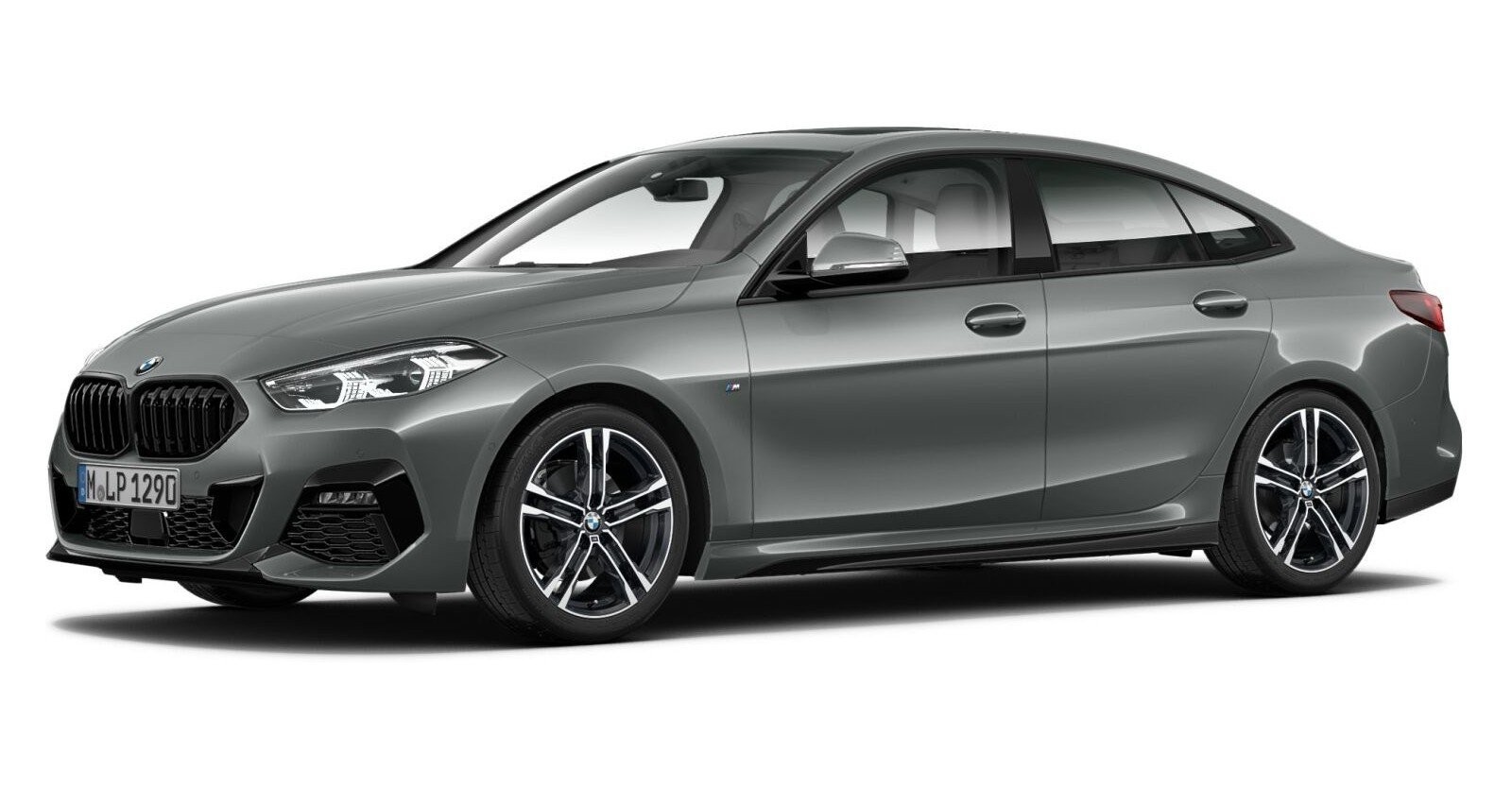 BMW 218i Gran Coupé in Grau von vorne BMW 218i Gran Coupé in Grau von vorne