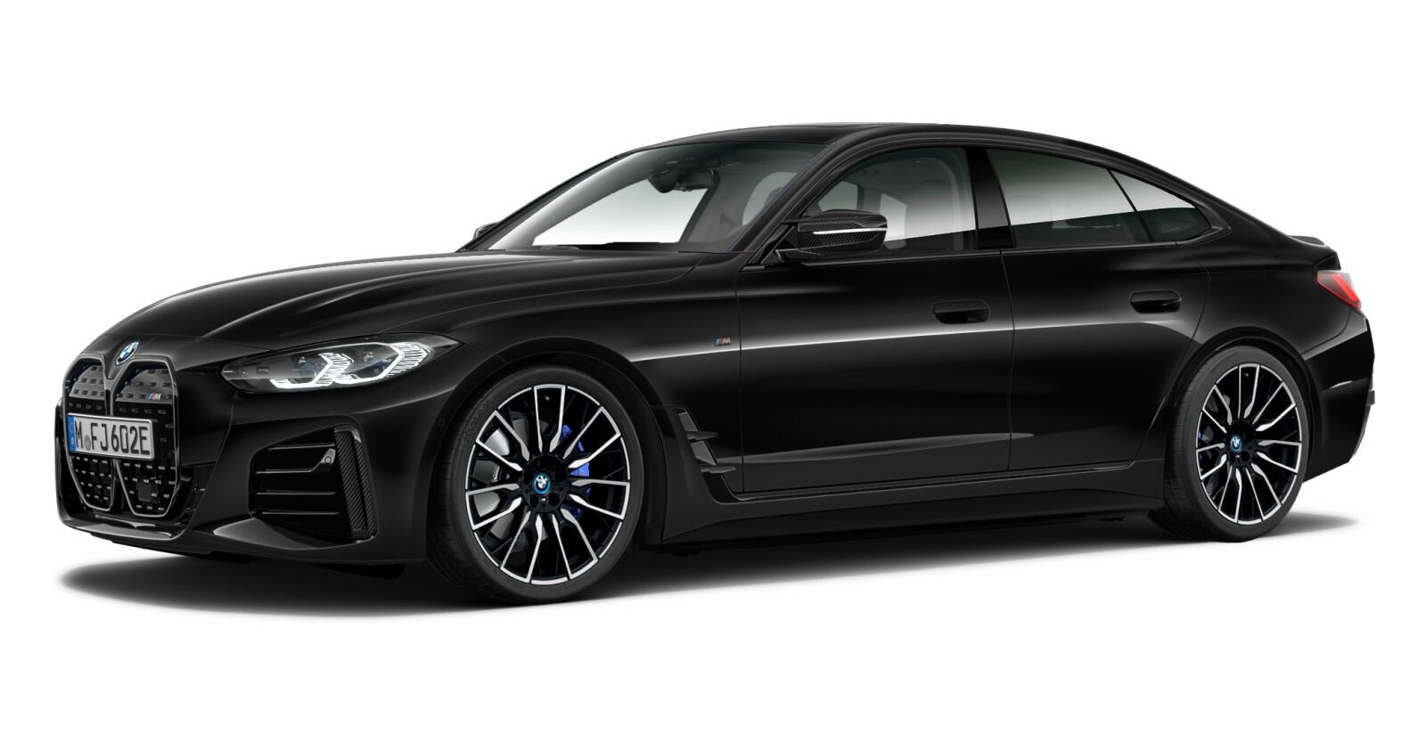 BMW i4 M50 Gran Coupé in Schwarz von vorne BMW i4 M50 Gran Coupé in Schwarz von vorne