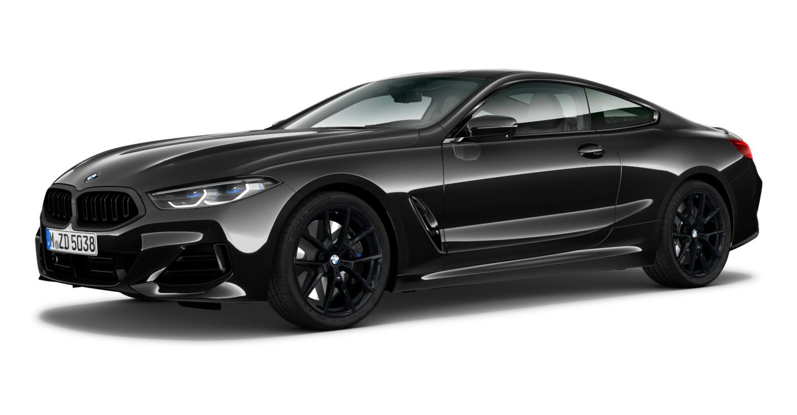 BMW 840d xDrive Coupé in Schwarz von vorne