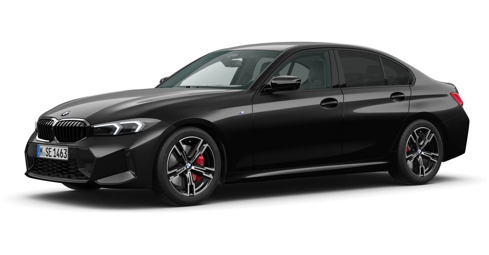 BMW 320d Limousine in Schwarz von vorne BMW 320d Limousine in Schwarz von vorne