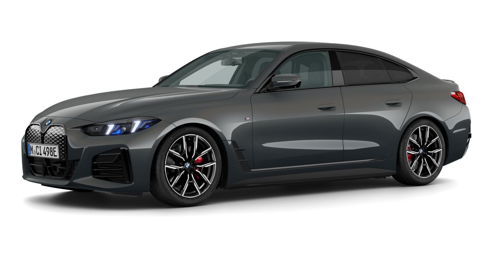 BMW i4 eDrive40 Gran Coupé in Grau von vorne