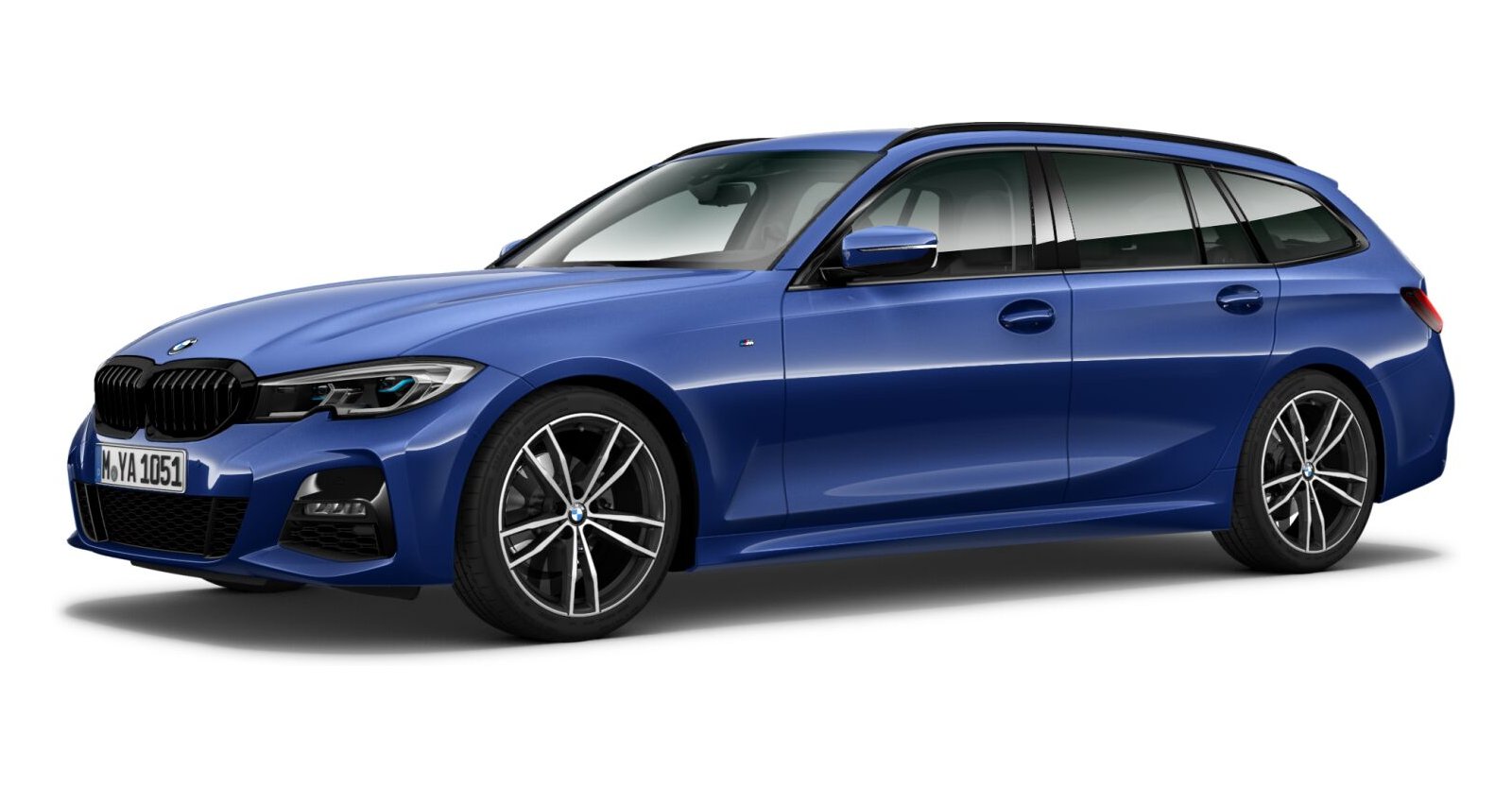 BMW 320d xDrive Touring in Blau von vorne BMW 320d xDrive Touring in Blau von vorne