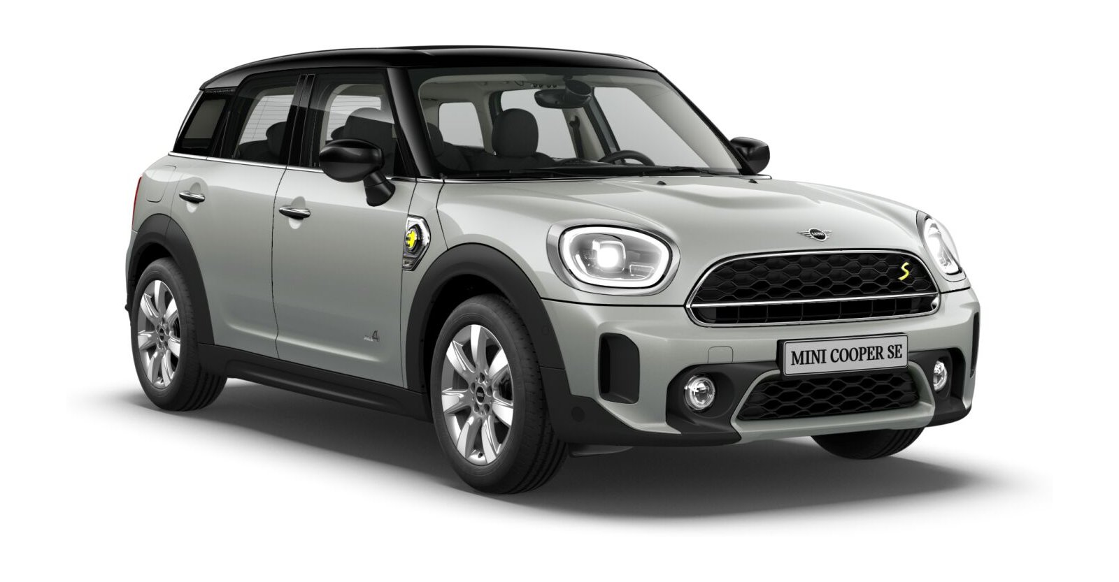 MINI Cooper SE Countryman ALL4 in Silber von vorne